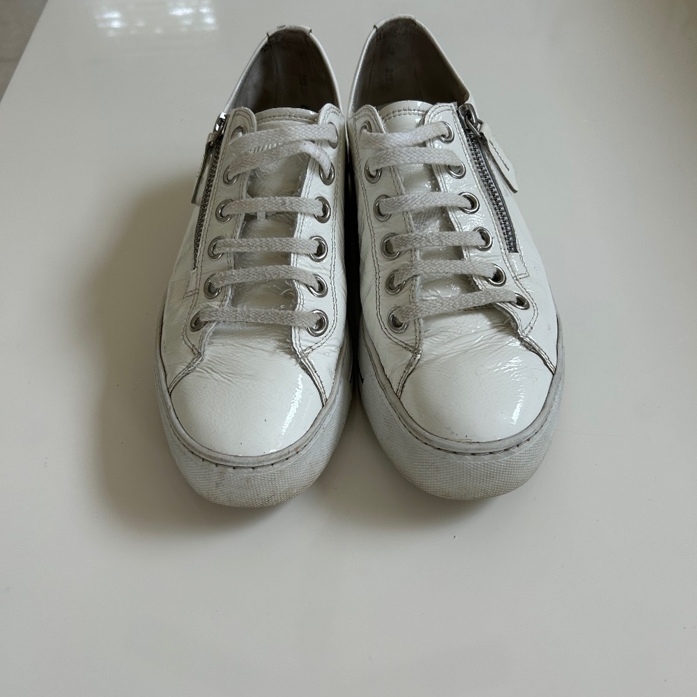 Paul Green Harper Women’s Sneaker US 7.5 White Leather Zipper